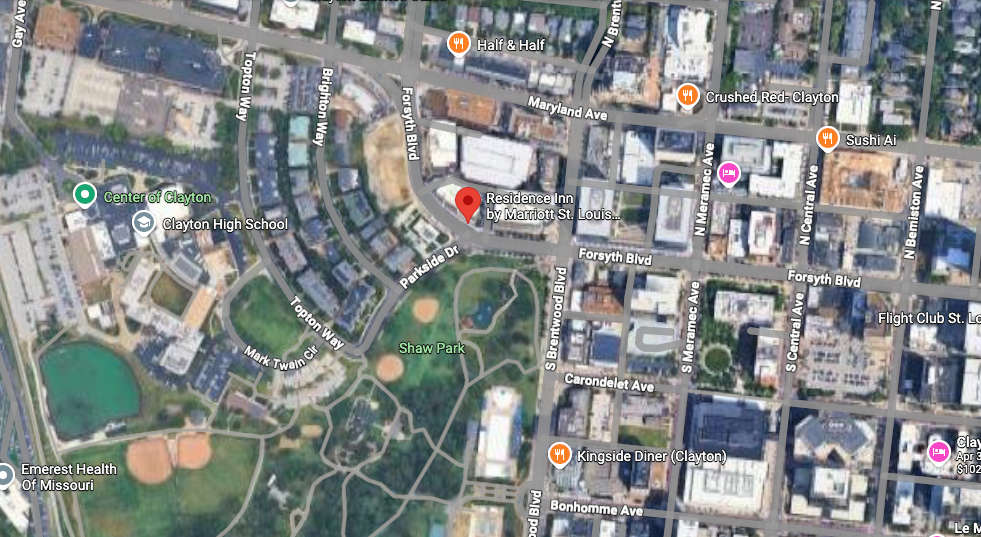 Map to Residence Inn by Marriott Clayton